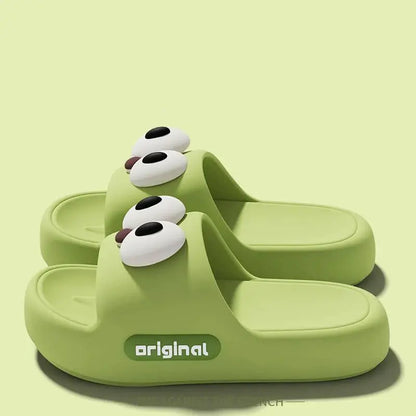 Cute Big Eyes Decorat Couple's Indoor Slippers Summer 2026 Comfort Thick Bottom Home Slippers Lightweight Non Slip Slides Women by All Mart Bristol Ltd