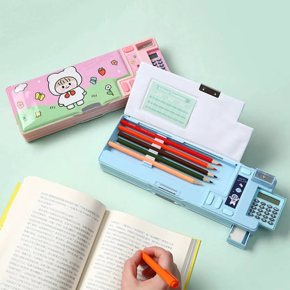Plastic Stationery Organizer Box Unicorn Bear Astronaut Stationery Pencil Case School Gifts for Kids Teens Supplies by All Mart Bristol Ltd