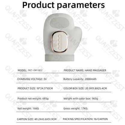 Electric Hand Massager with Airbag Compress Carpal Tunnel Wrist Finger Massagers Portable Vibrating Gloves Kneading Rollers by All Mart Bristol Ltd