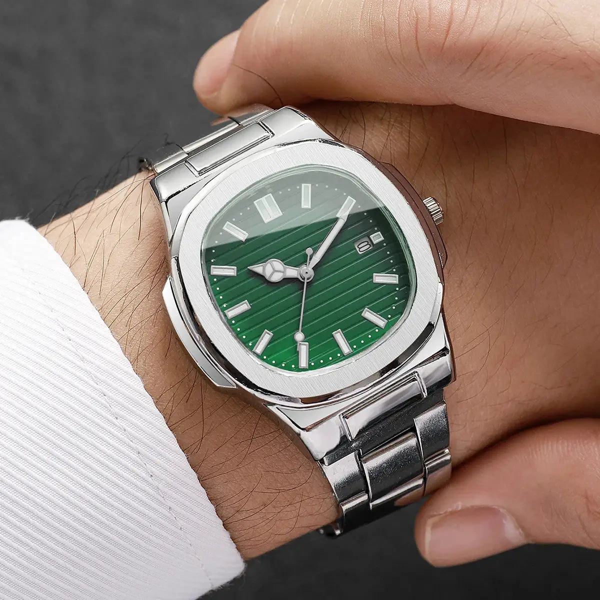 1PC Surprise Watch Mystery Box-Fashion Square Men Business Watches Stainless Steel Calendar Quartz Watch （Without Box） by All Mart Bristol Ltd