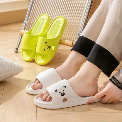 Slippers Bathroom Cartoon Bear Indoor Slippers For Women Lightweight Soft EVA Slides Woman Comfort Home Summer Bathroom Non Slip by All Mart Bristol Ltd