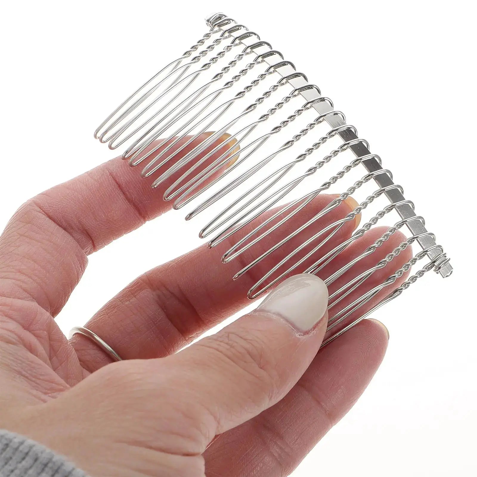 3 Pcs Iron Hair Comb 7 8cm Silver Metal Wire 20 Teeth Bridal Veil Comb Wedding Headdress Craft Hairpiece DIY Accessory For Pins by All Mart Bristol Ltd