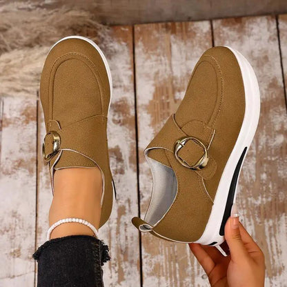 Solid-color Front-laced Casual Slip-on Womens Shoes by Dropshipman