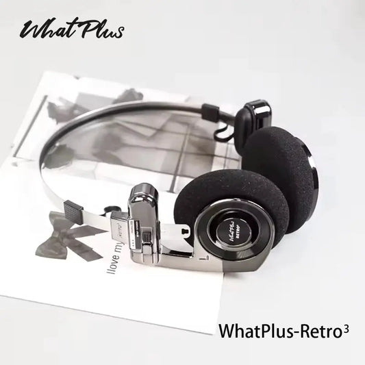 2026 WhatPlus RETRO R3 Bluetooth Earphones Headworn Wireless Portable Small Classic Fashion Headset 40mm Dynamic-unit Headphones by All Mart Bristol Ltd