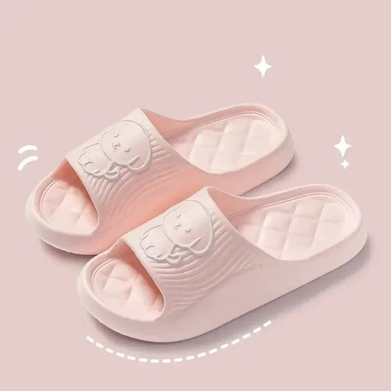 Cute Carton Slippers Bathroom Slippers Cloud Cushion Slides Summer Soft Thick Platform Home Men Indoor Non-slip Flat Flip Flops by All Mart Bristol Ltd