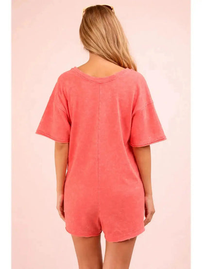 Oversized Romper- Acid Wash by All Mart Bristol Ltd