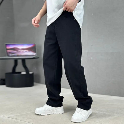 Fashion Pockets Jeans Men's Wide-leg Straight Trousers Versatile Casual Long Pants Streetwear Clothing by Dropshipman
