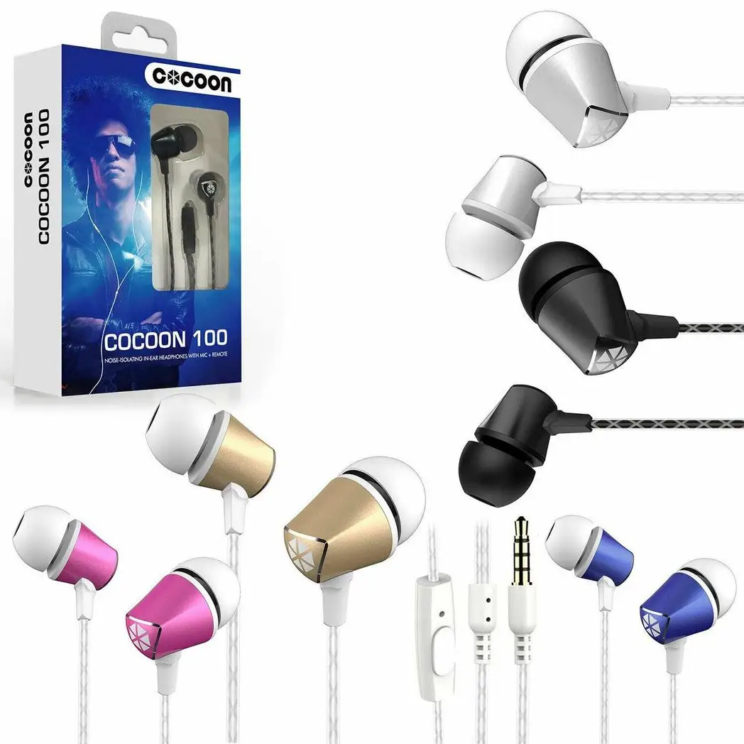 Cocoon 100 Series Noise-Isolating Tangle Free In-Ear Headphone for Smartphone - Cobalt Blue by Cocoon