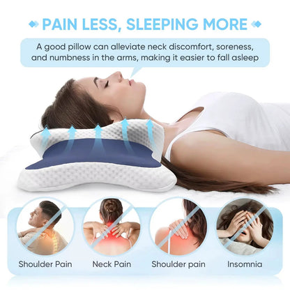 Memory Foam Pillow Cervical Pillow Neck Pain Relief Contour Ergonomic Orthopedic Neck Support for Side Back Stomach Sleeper Gift by All Mart Bristol Ltd
