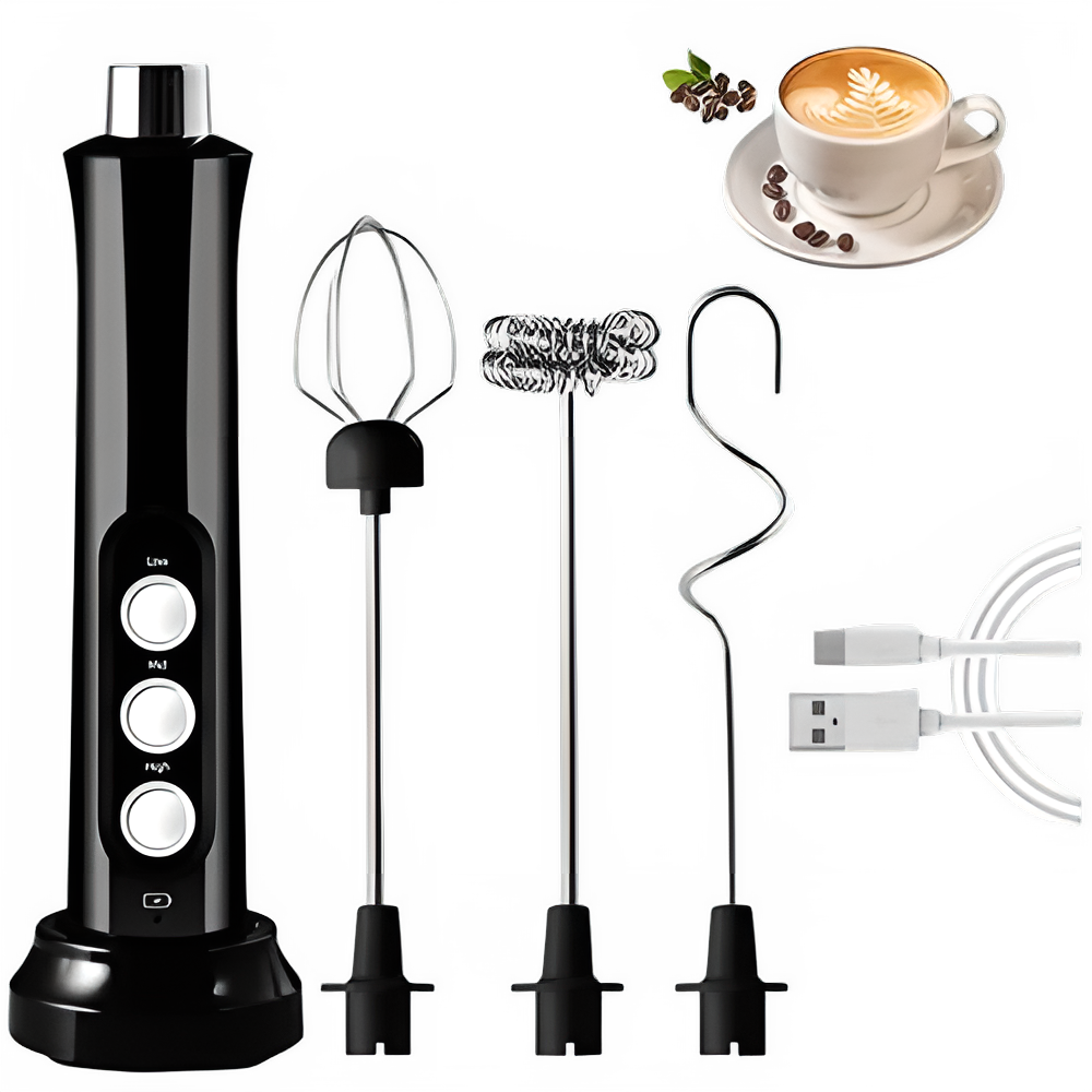 3-in-1 Electric Handheld Milk Frother and Drink Mixer by All Mart Bristol Ltd