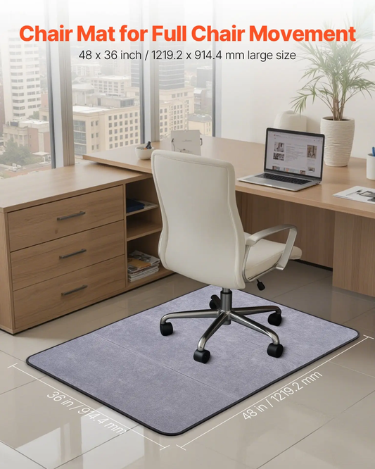 VEVOR Chair Mat, 36 x 48-inch Office Chair Mat for Hard Floors, Floor Protector for Rolling Chairs, Corduroy Surface, Non-Slip & Easy to Clean, Smooth Glide Under Desk Rug for Home Office (Grey) by All Mart Bristol Ltd