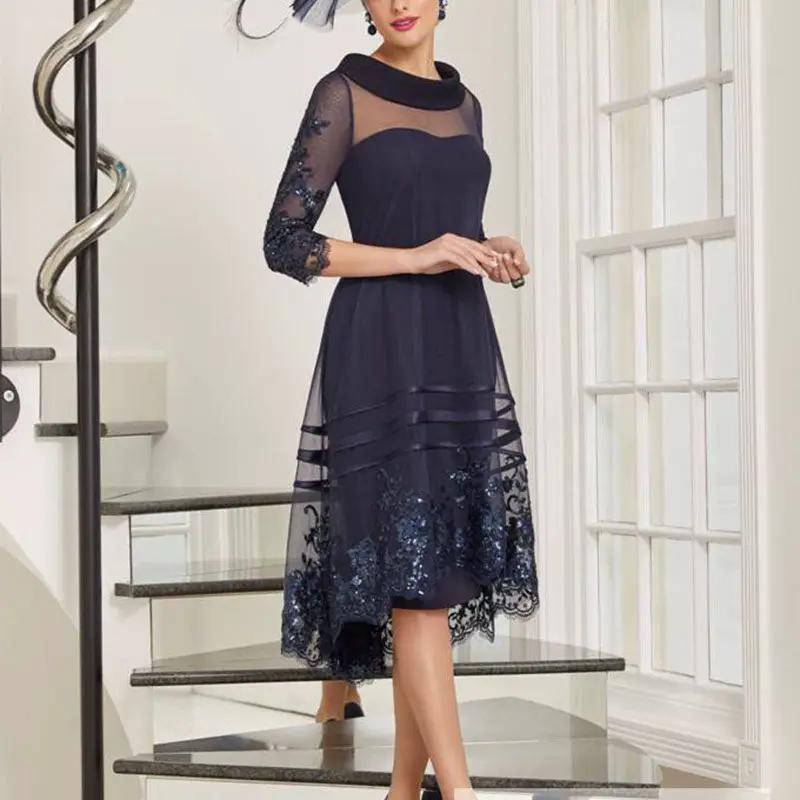 The midnight fold collar high-low mum dress by EDKAY COLLECTION UK