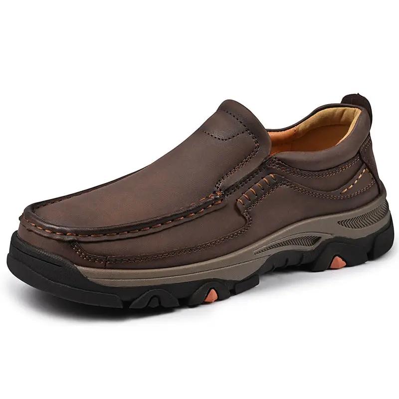 Mens Large-size Slip-on Lightweight Casual Leather Shoes by Dropshipman