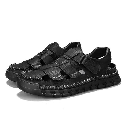 Men's Simple All-match Leather Non-slip Sandals by Dropshipman