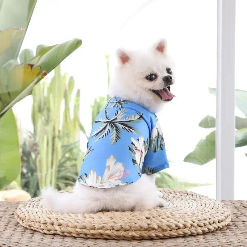 Hawaiian Style Pet Dog Clothe Summer Sandbeach Dog Shirts for Small Medium Dogs Puppy Cat Clothing Ropa Perro Pug French Bulldog
