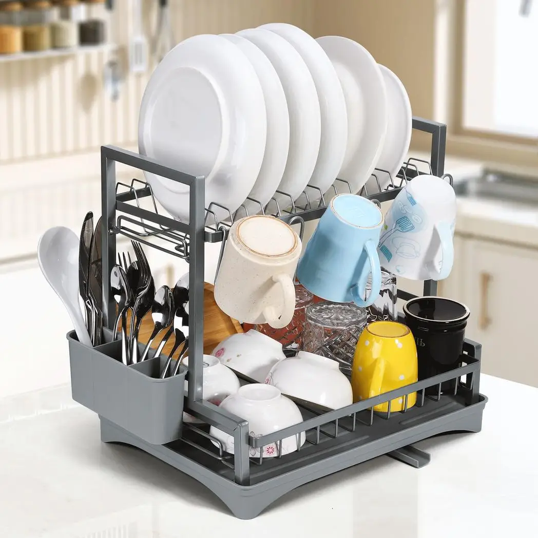 VINSANI 2 TIER DISH DRAINER GREY 1010430 by N/A