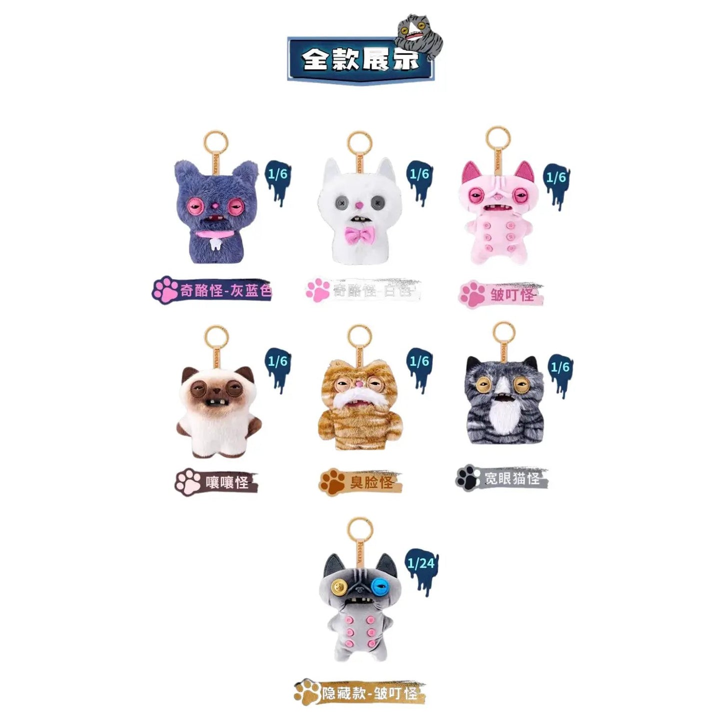 ZURU Fugglers Alley Cats 5" Plush Keychain Blind Box by All Mart Bristol Ltd