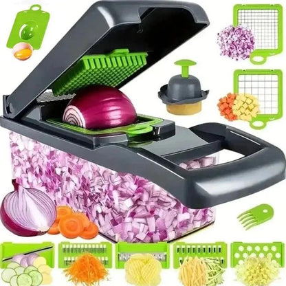 14/16 in 1 Multifunctional Vegetable Chopper Grate Food Handle Food Chopper Vegetable Slicer Dicer Cut Kitchen Items Cocina by All Mart Bristol Ltd