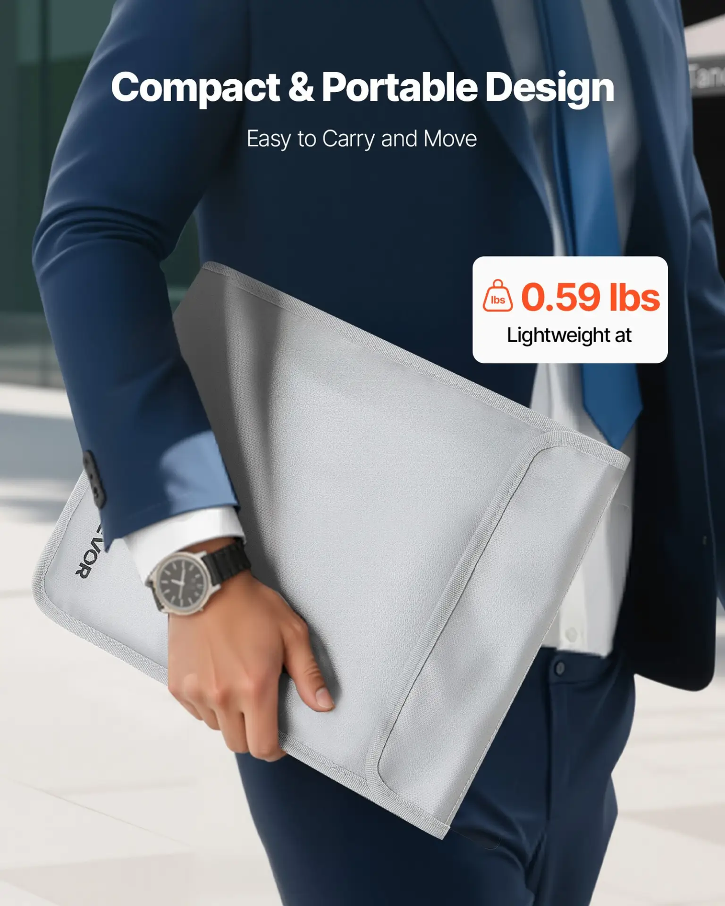 VEVOR Fireproof Document Bag, 2192 ℉ Heat Insulated Fireproof & Waterproof Bag with Smooth Zipper, Portable File Storage Organizer Home Office Travel Use, for Passports, Important Documents, Files by All Mart Bristol Ltd