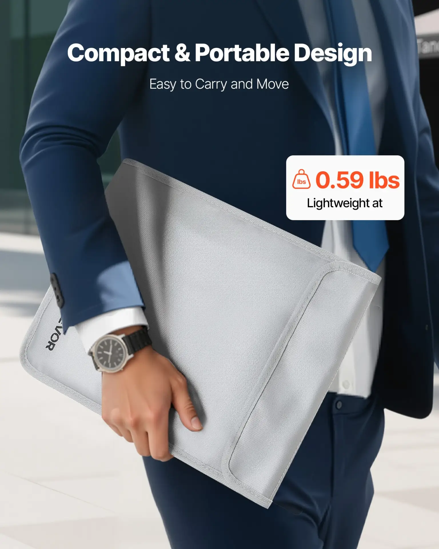 VEVOR Fireproof Document Bag, 2192 ℉ Heat Insulated Fireproof & Waterproof Bag with Smooth Zipper, Portable File Storage Organizer Home Office Travel Use, for Passports, Important Documents, Files by All Mart Bristol Ltd
