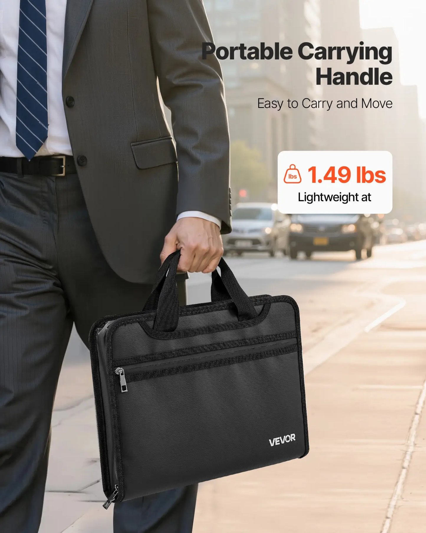 VEVOR Fireproof Document Bag, 1832 ℉ Heat Insulated Fireproof & Waterproof Bag, Portable Multi-Layer File Storage Security Organizer Home Office Travel Use, for Passports, Important Documents, Files by All Mart Bristol Ltd