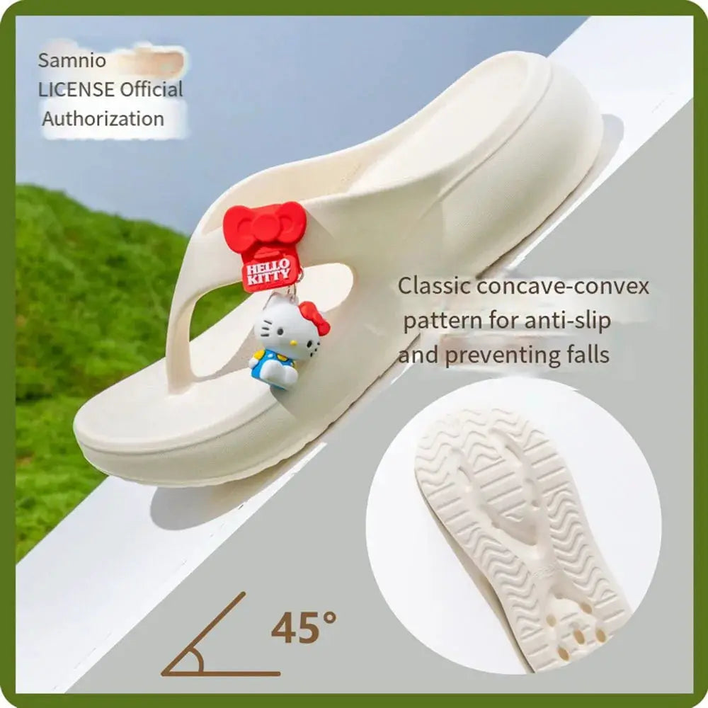 Summer Sanrio Girls Women's Flip Flops Kawaii Cartoon Eva Anti Slip Cute Fashion Girls Outdoor Student Bathroom Beach Slippers by All Mart Bristol Ltd