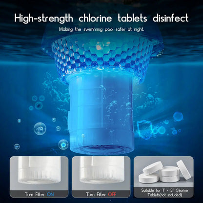 Brightown Solar Pool Chlorine Tablet Floater, RGBWW Remote Control Pool Chlorine Floater with IP68 Waterproof, 4 Dimming & 3 Timers for Pools, Hot Tubs, Large Above-Ground Pools by All Mart Bristol Ltd