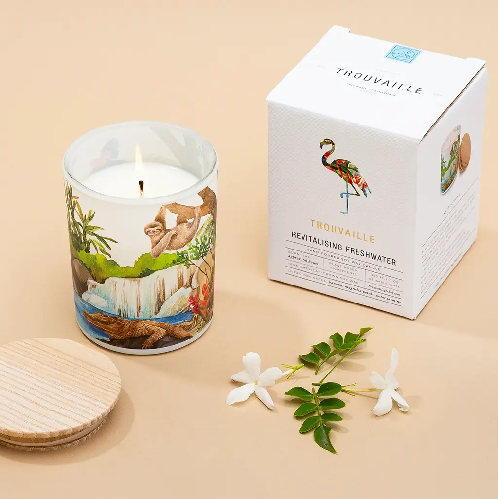 Save The Planet Scented Soy Wax Candle: Revitalising Freshwater by All Mart Bristol Ltd