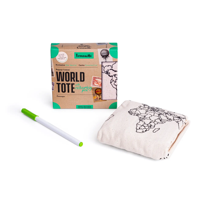 100% Cotton World Map Colour In Tote Bag by All Mart Bristol Ltd