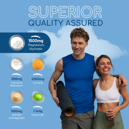 4-in-1 Magnesium Glycinate added with KSM-66 Ashwagandha, Turmeric and Vitamin B6 | 90 Vegan Capsules | 4,001 mg per serving | Easy to Swallow Capsule | GMO & Gluten Free | Premium Quality by Prowise by All Mart Bristol Ltd