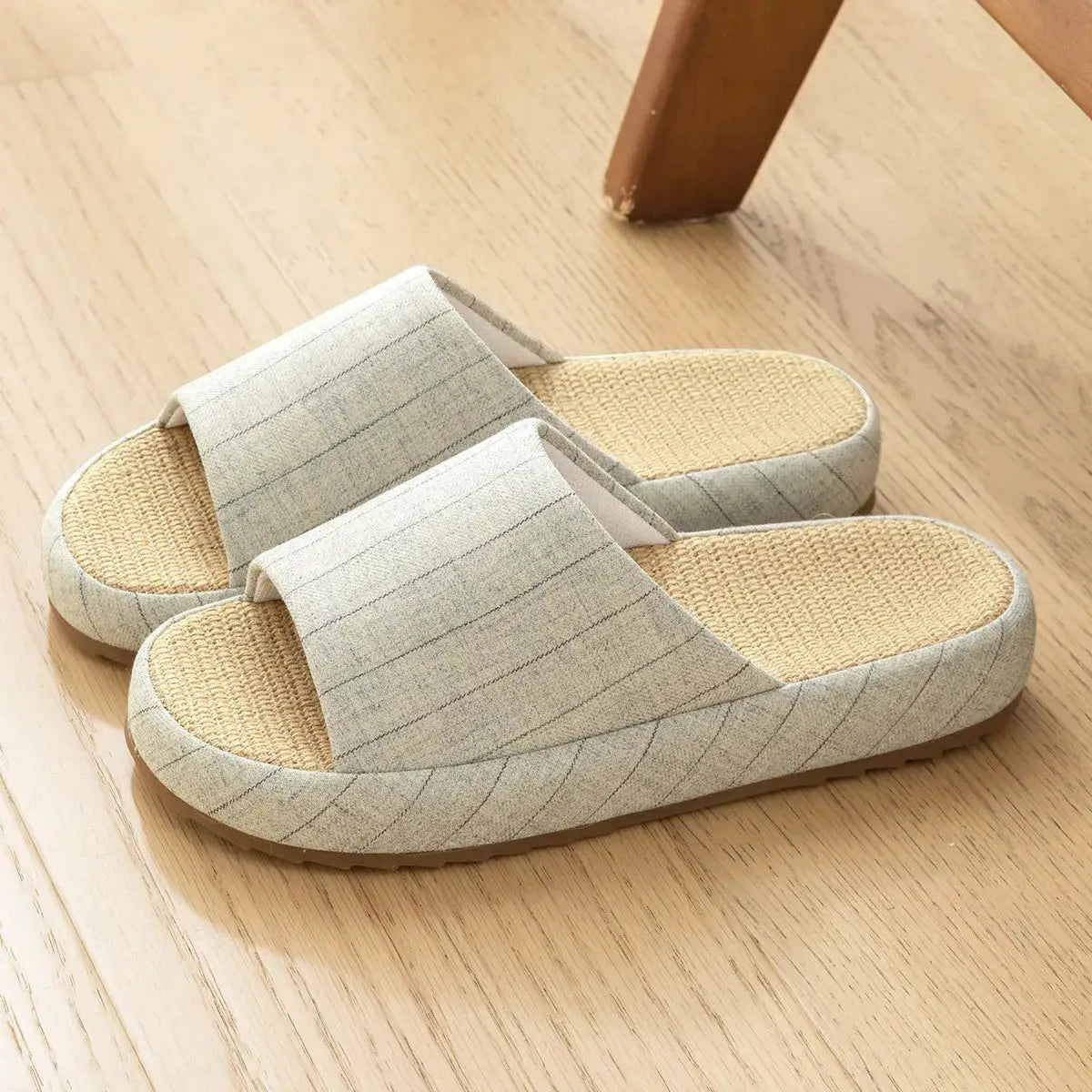 Summer Women Home Slippers Linen Summer Flats Shoes Breathable Sandals Comfortable Non-Slip Soft Slides Indoor Men Slippers by All Mart Bristol Ltd