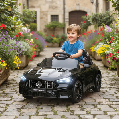 AIYAPLAY Licensed Mercedes AMG Kids Electric Car, 12V Ride On Car with Dual Motors, Remote Control for 3-6 Years, Black by All Mart Bristol Ltd