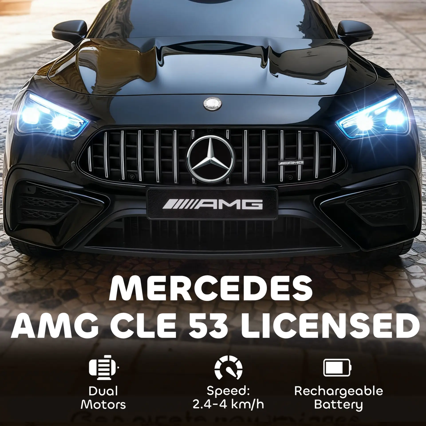 AIYAPLAY Licensed Mercedes AMG Kids Electric Car, 12V Ride On Car with Dual Motors, Remote Control for 3-6 Years, Black by All Mart Bristol Ltd