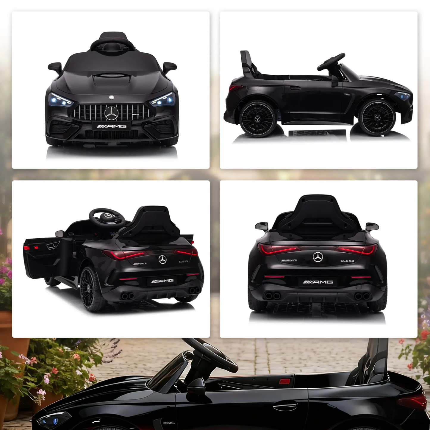 AIYAPLAY Licensed Mercedes AMG Kids Electric Car, 12V Ride On Car with Dual Motors, Remote Control for 3-6 Years, Black by All Mart Bristol Ltd