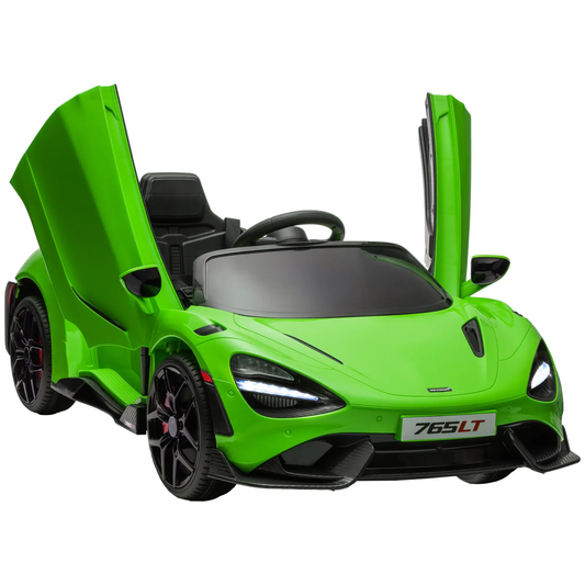 AIYAPLAY McLaren 765LT Licensed 12V Kids Electric Ride on Car with Butterfly Doors, Remote Control, Transport Wheels, Green by All Mart Bristol Ltd