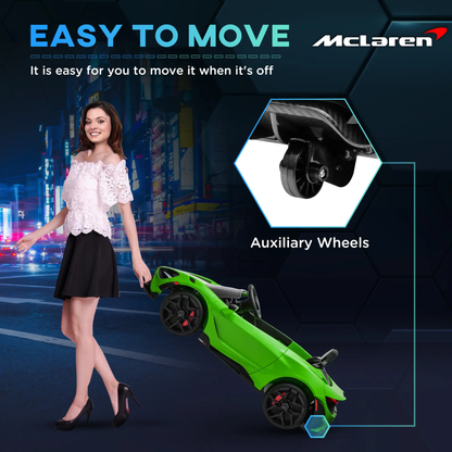 AIYAPLAY McLaren 765LT Licensed 12V Kids Electric Ride on Car with Butterfly Doors, Remote Control, Transport Wheels, Green by All Mart Bristol Ltd