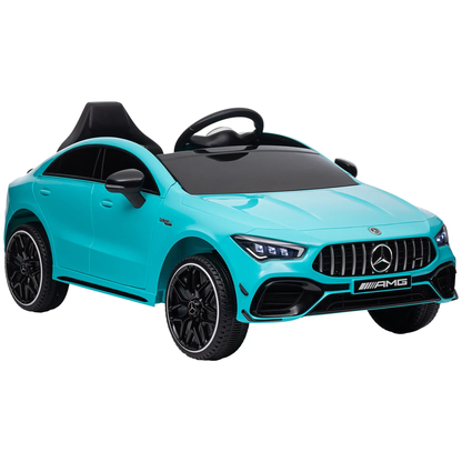 AIYAPLAY Mercedes-Benz AMG CLA 45 Licensed 12V Kids Electric Car Ride on Car w/ Remote, Suspension Lights Music Horn - Light Blue by All Mart Bristol Ltd