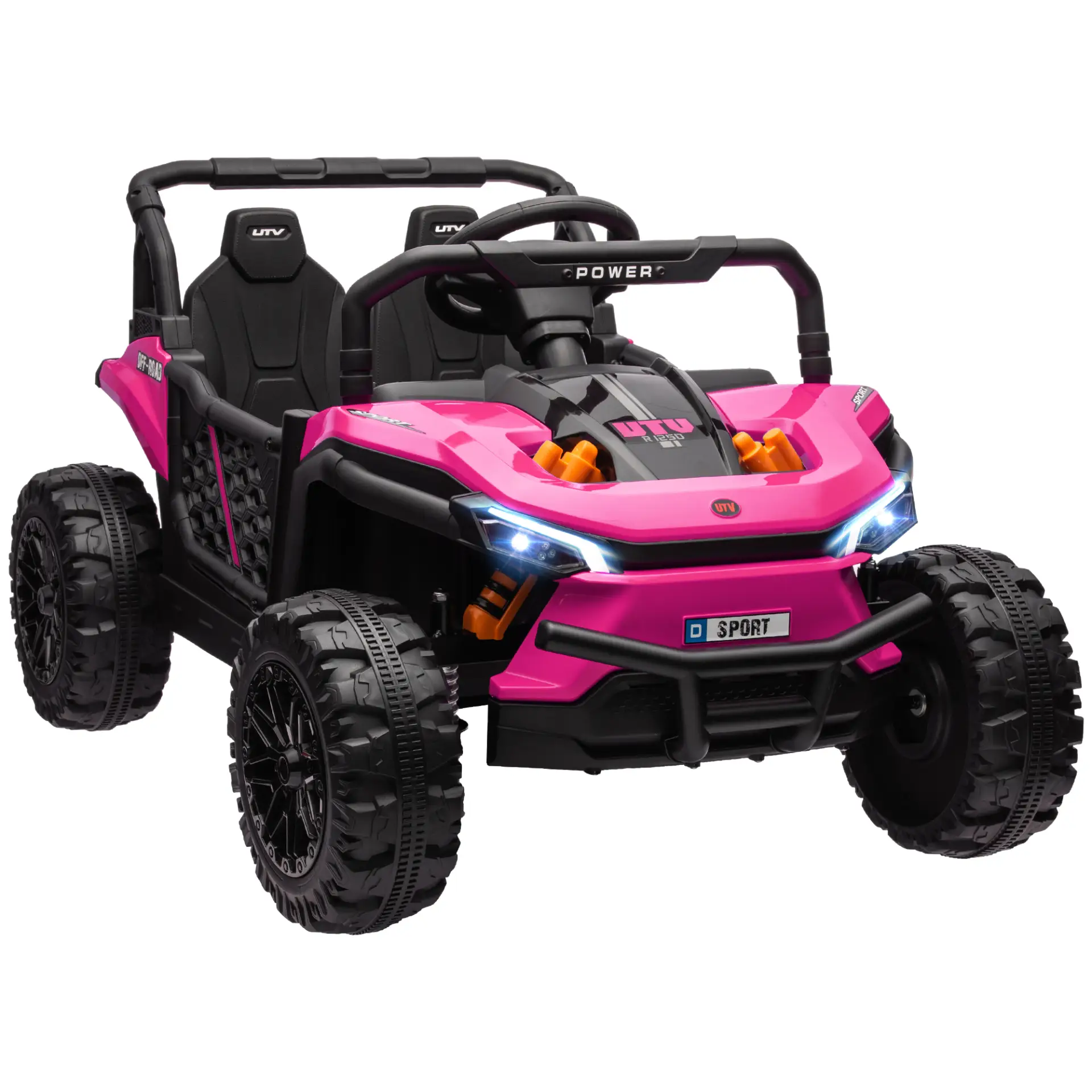 AIYAPLAY 12V Battery Powered Ride on Truck w/ Remote, Four Suspension Wheels, Horn, Lights, Music, USB, for Ages 3-5 Years, Pink by All Mart Bristol Ltd