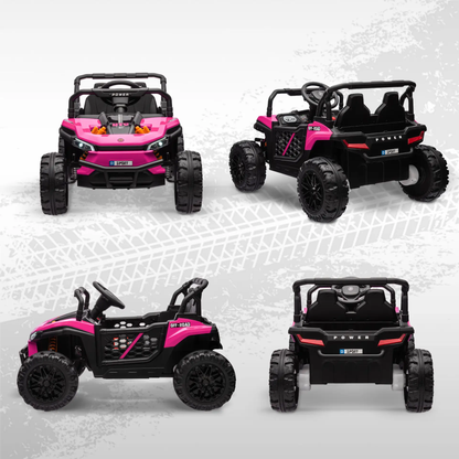 AIYAPLAY 12V Battery Powered Ride on Truck w/ Remote, Four Suspension Wheels, Horn, Lights, Music, USB, for Ages 3-5 Years, Pink by All Mart Bristol Ltd