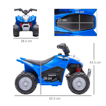 AIYAPLAY Honda Licensed Kids Electric Quad Bike, 6V ATV Ride On for Ages 1.5-3 Years, Blue by All Mart Bristol Ltd