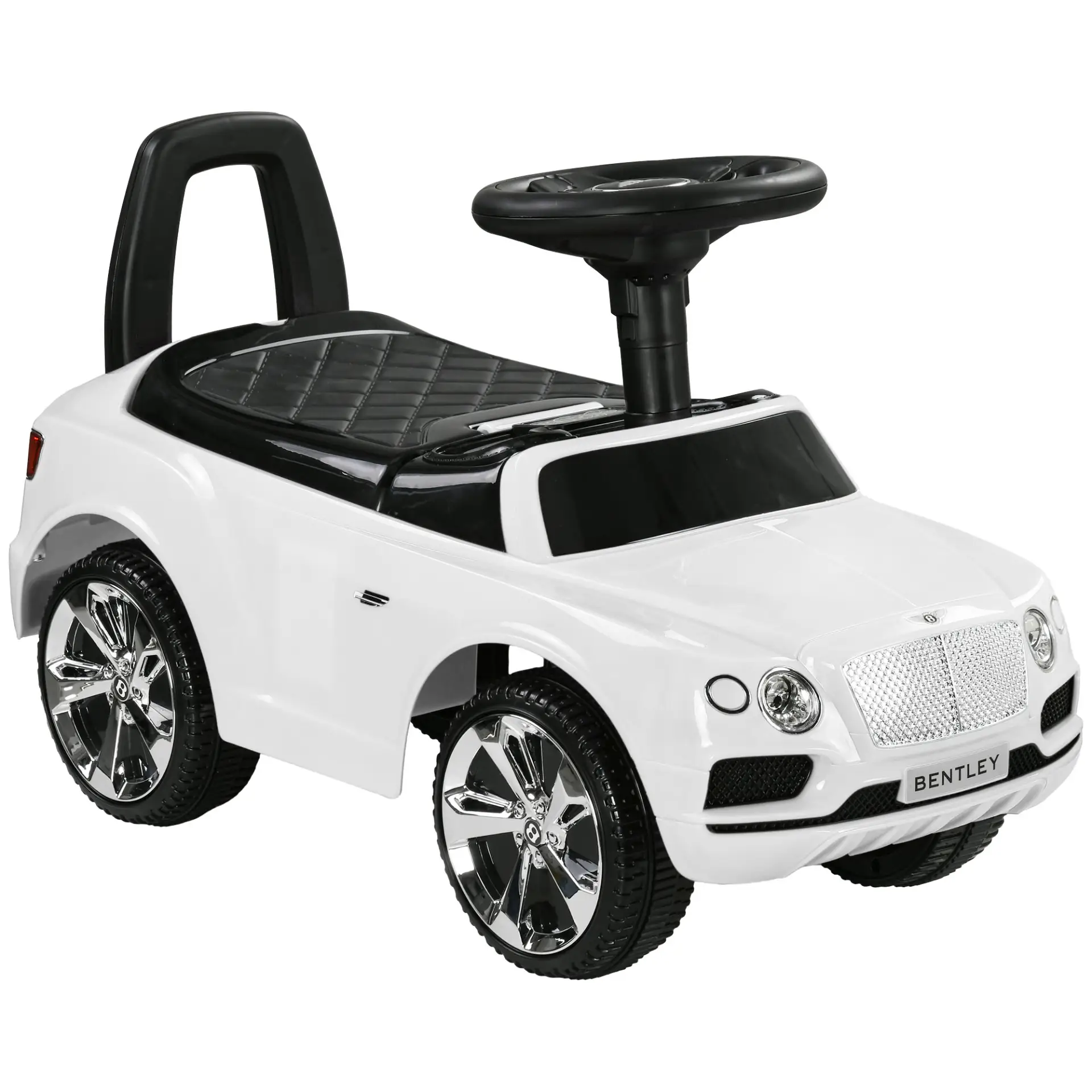 AIYAPLAY Bentley Bentayga Licensed Foot to Floor Ride on Car, Sliding Car Push Along Car w/ Under Seat Storage - White by All Mart Bristol Ltd