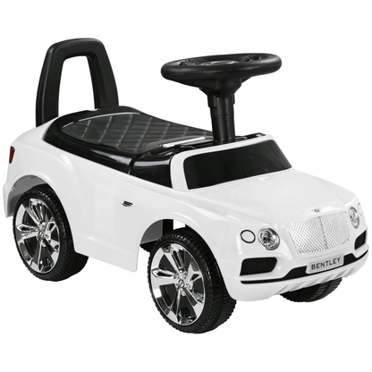 AIYAPLAY Bentley Bentayga Licensed Foot to Floor Ride on Car, Sliding Car Push Along Car w/ Under Seat Storage - White by All Mart Bristol Ltd