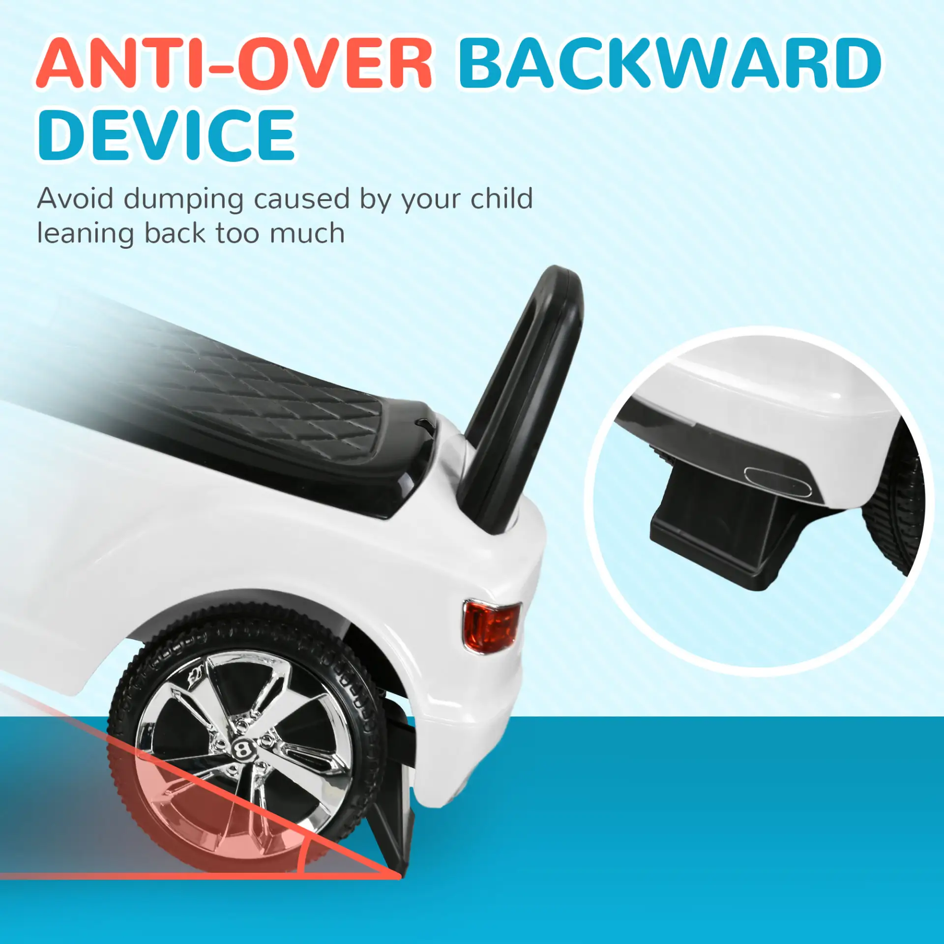AIYAPLAY Bentley Bentayga Licensed Foot to Floor Ride on Car, Sliding Car Push Along Car w/ Under Seat Storage - White by All Mart Bristol Ltd