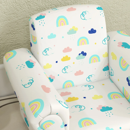 AIYAPLAY 2 Piece Kids Sofa Set with Cloud Design, Wooden Frame, for 1.5-3 Years Old, White by All Mart Bristol Ltd