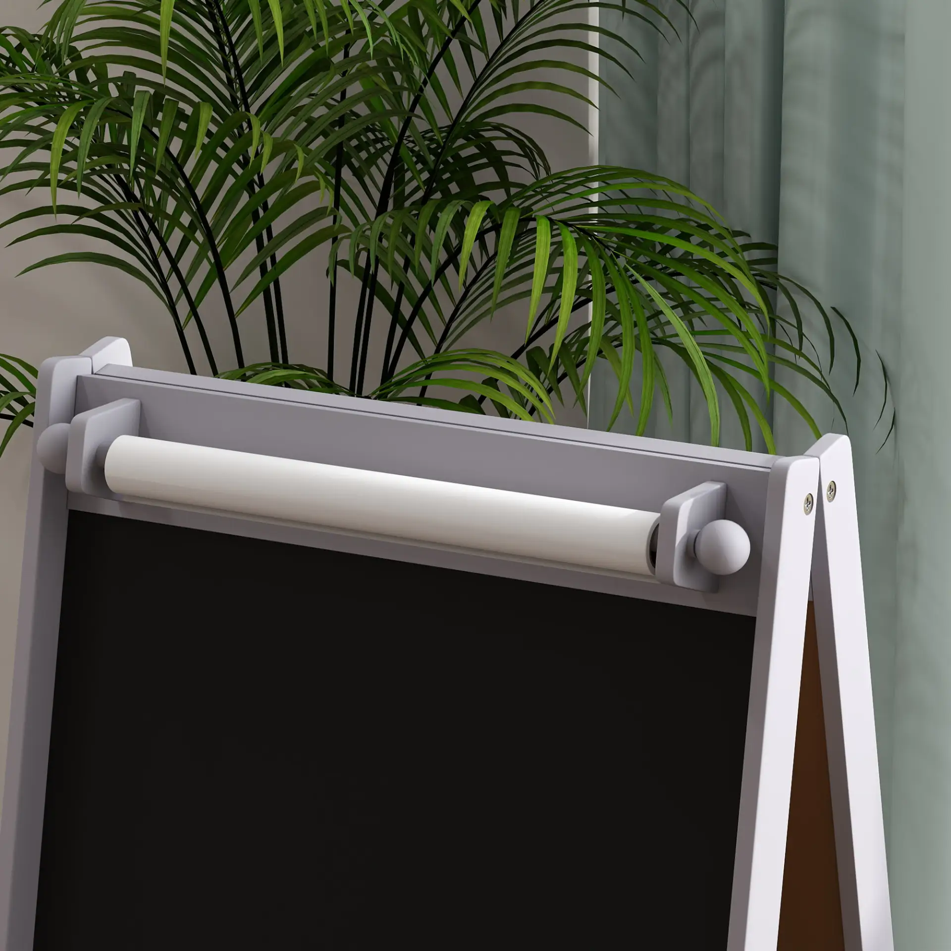 AIYAPLAY 3-In-1 Kids Easel with Paper Roll, Art Easel, with Storage - Grey by All Mart Bristol Ltd