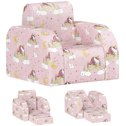 AIYAPLAY Foldable Toddler Chair Soft Snuggle Sponge Filled for Bedroom Playroom, Aged 18 Months to 3 Years - Pink by All Mart Bristol Ltd