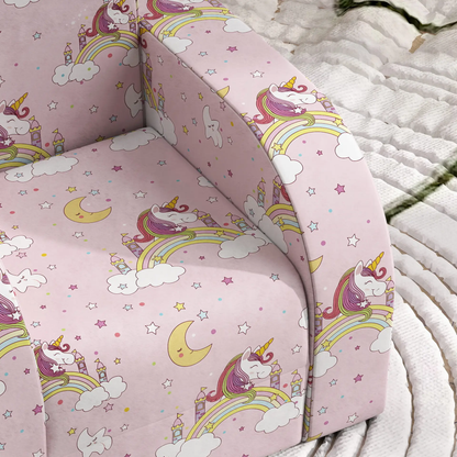 AIYAPLAY Foldable Toddler Chair Soft Snuggle Sponge Filled for Bedroom Playroom, Aged 18 Months to 3 Years - Pink by All Mart Bristol Ltd