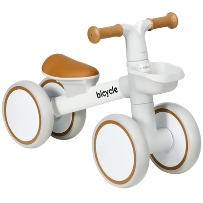 AIYAPLAY Kids Balance Bike for 1-3 Years Old with Adjustable Seat, Silent Wheels, White by All Mart Bristol Ltd
