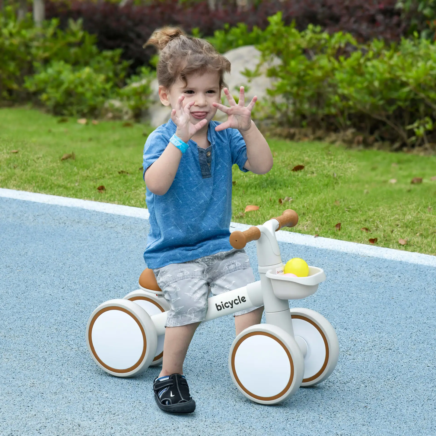AIYAPLAY Kids Balance Bike for 1-3 Years Old with Adjustable Seat, Silent Wheels, White by All Mart Bristol Ltd