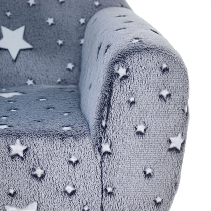 AIYAPLAY Kids Armchair, Glow in the Dark Chair with Star Design for Bedroom, Playroom, Kids Room, Grey by All Mart Bristol Ltd